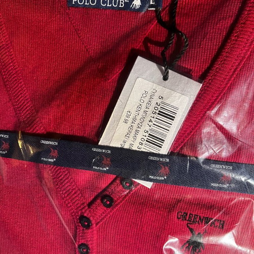 Polo Club women's blouse red cherry new, long sleeve cotton size L