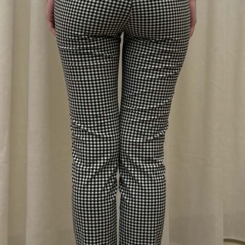 ZARA summer black and white checkered pants like new, size S