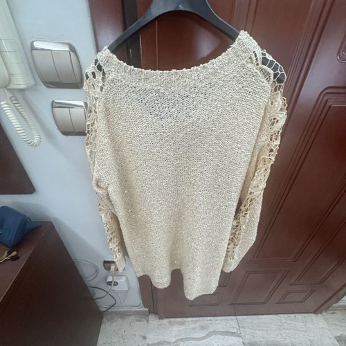 Women's knitted blouse like new, beige, one size