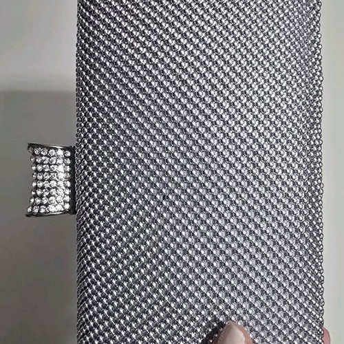 Clutch bag silver like new with chain for shoulder