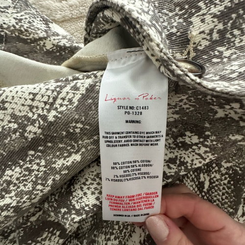 Trench coat snake print cotton new ASOS gray beige