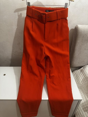 Zara high-waisted pants used, orange, size XS