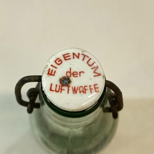 Luftwaffe military bottle used, WWII with porcelain cap