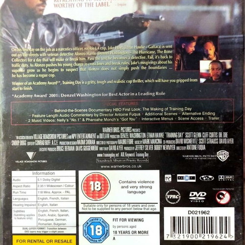 Training Day DVD new, action adventure with English subtitles