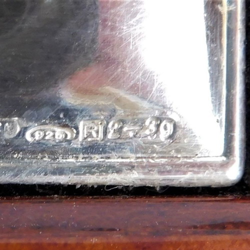 Music box wooden with silver front Japanese made Sankyo