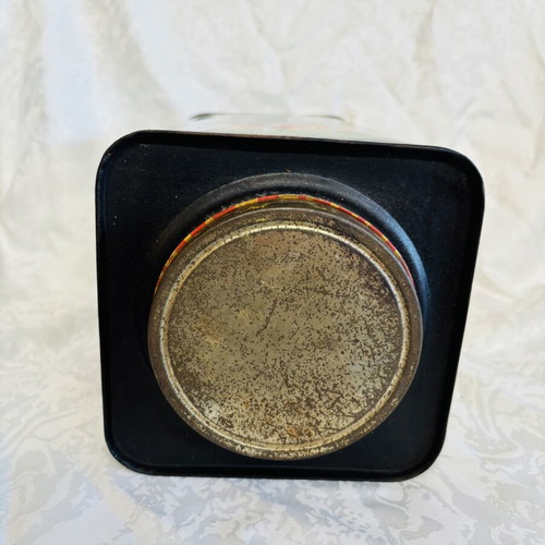 Cypriot Tin Box Used Vintage Collectible from 1960 with Stopper
