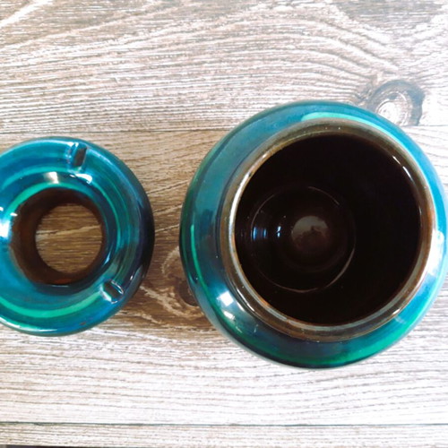 Clay ashtray in green shades