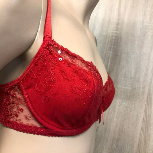 Bra size M/80D, red