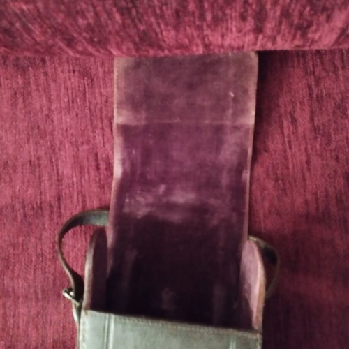 Leather case for analog camera used, vintage style