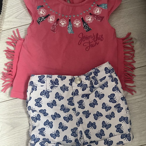 Baby girl clothing set used, size 80/12m, summer brands