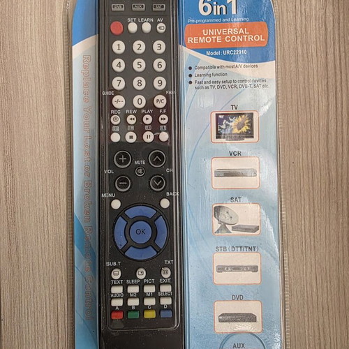 F&U URC22910 Universal Remote Control 6 in 1 new, sealed