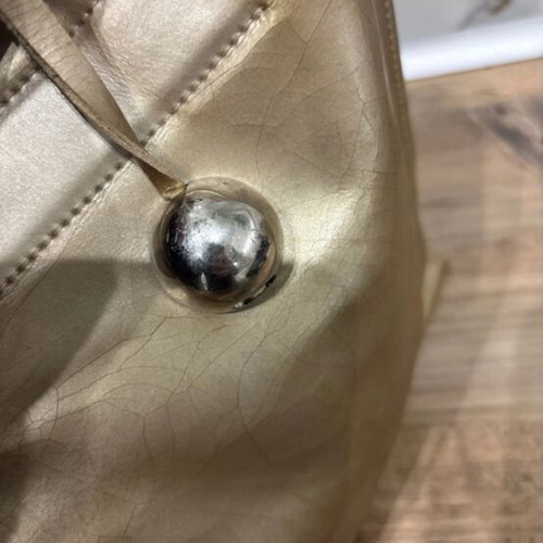 Furla handbag used, gold, Italian leather, needs repainting