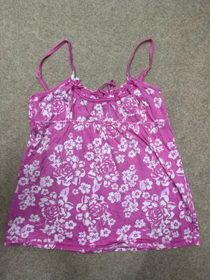Benetton floral camisole like new, white and pink