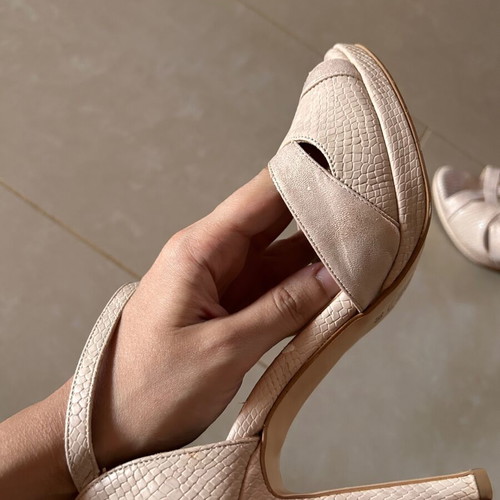 Tsakiris Mallas high heel sandals used, nude pink, size 38