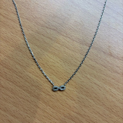 Anna Maria Mazaraki necklace silver 925 with infinity zircon like new