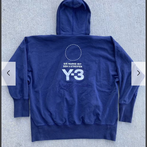Adidas Yohji Yamamoto Y3 Navy Hoodie oversized M ( fits Large )