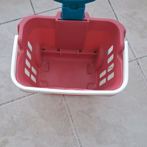 Toy basket with wheels and bucket used
