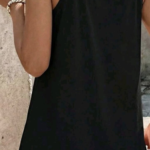Black top with adjustable straps, new, size L