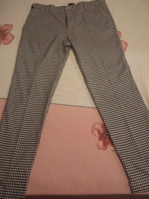 Zara Man Checked Pants size 42 new, black and white