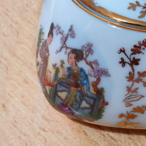 Yamaka Japanese Coffee Set Lithophane Geisha New