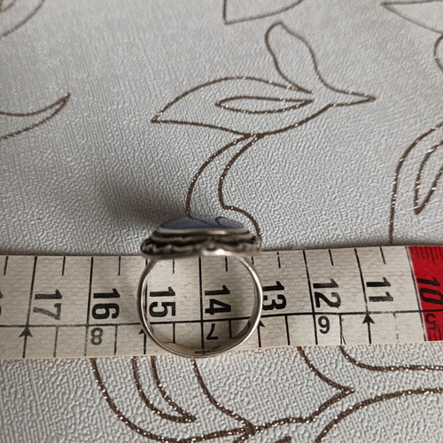 Vintage silver ring with natural Lapis Lazuli used