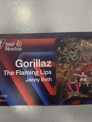 Gorillaz Live Release Athens 2026 Collectible Ticket Card like new