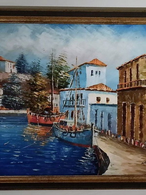 Nikou (Limanaki) painting on canvas with frame new