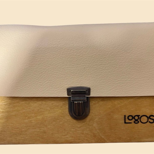 Logos women's wooden shoulder bag like new, beige