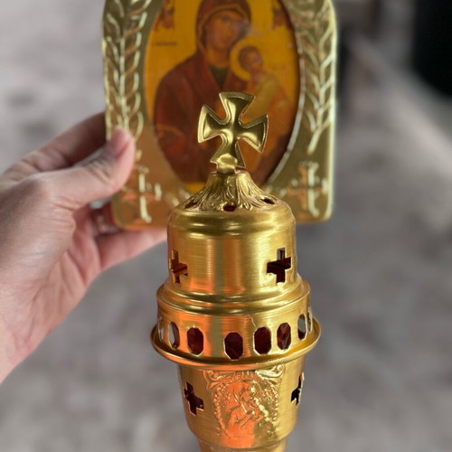 Hanging lamp with icon and lid new