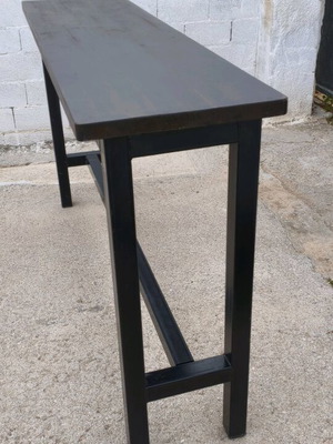Bar table for professional use like new, iron and solid wood