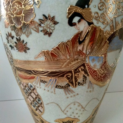 Satsuma vase used, height 27cm