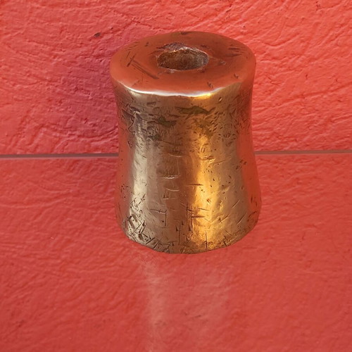 Brass weight with hole, 850 grams