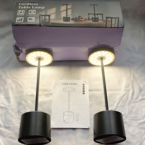 PreeOtti LED-281 Cordless LED Table Lamps Set of 2 New Black