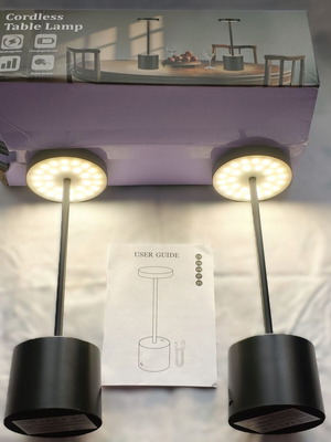 PreeOtti LED-281 Cordless LED Table Lamps Set of 2 New Black