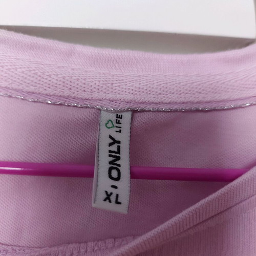 Only short t-shirt like new, lilac, XL with pleated sleeves