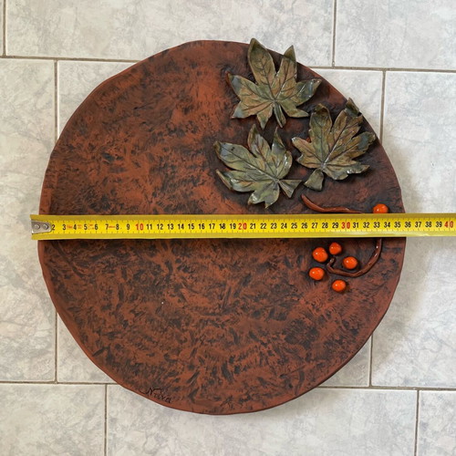 Handmade ceramic platter by Dina Argyriou unused