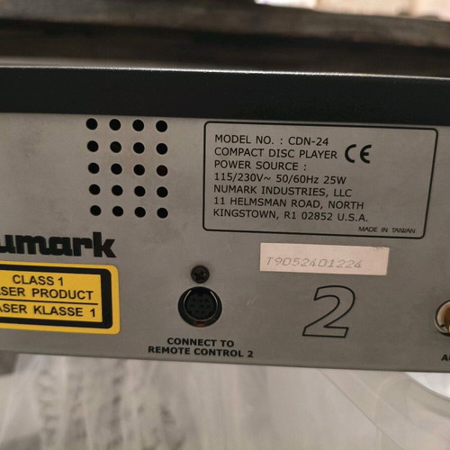 Numark CDN-24 Professional DJ Dual CD Player Like New