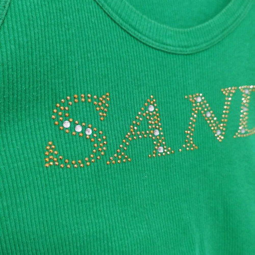 Esprit sleeveless top with rhinestones, like new, green and silver, size S/M