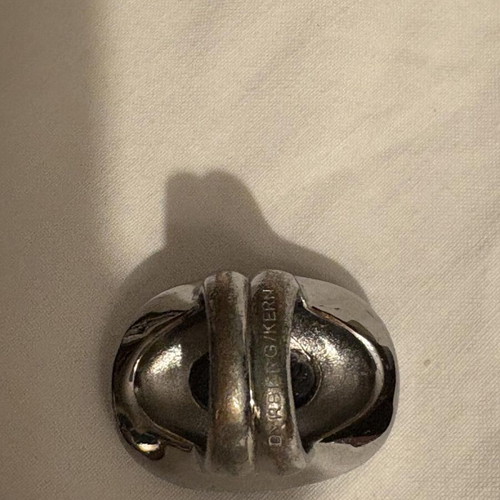 Women's ring No54 used, black and silver