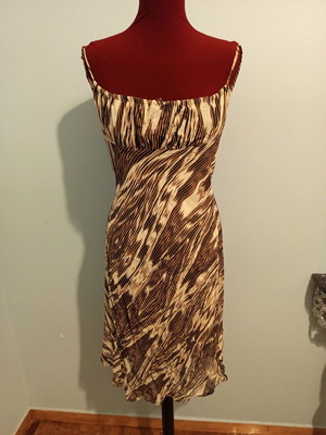 RebeccaBlu women's midi dress like new, beige and brown