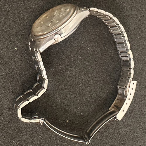Seiko 5 vintage 70s automatic wristwatch used, silver