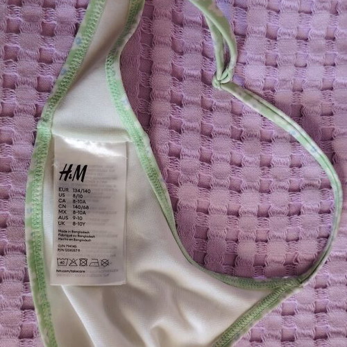 H&M girls' bikini swimsuit 8-10 years, adjustable straps, clip top