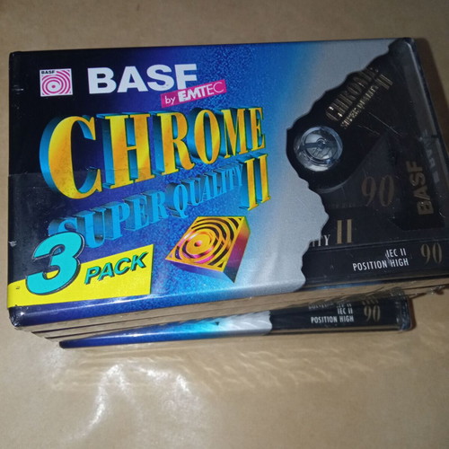 BASF Chrome Super Quality II 90 audio cassette pack of 5