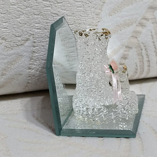 Glass decorative jar with mirror, like new