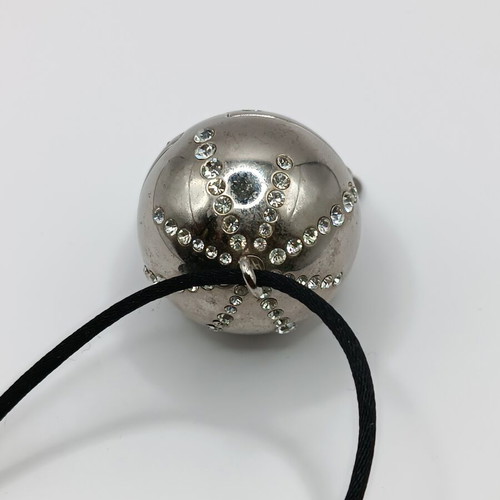 Christian Dior Diorlight vintage long necklace with pendant, silver