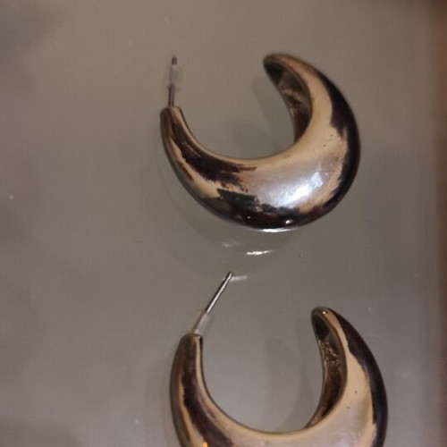 Silver hoop earrings used