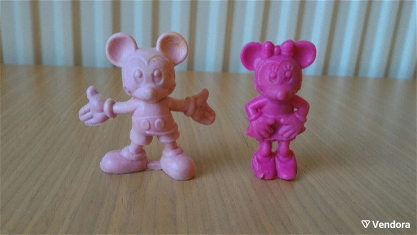  plastikes figoures Disney tou Mickey ke tis Minnie tou 1960, ipsous 5 ekatoston. apo tin prosopiki mou sillogi.