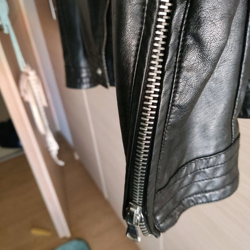 Jacket black eco leather y two jeans, like new, size S