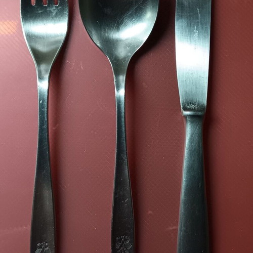 Collectible German army spoon knife fork set used