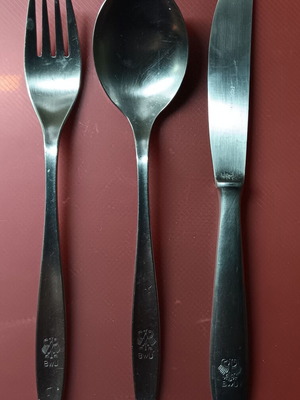 Collectible German army spoon knife fork set used